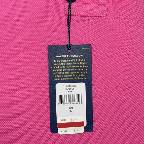 (NEW) Hot Pink Men’s Polo Ralph Lauren Iconic Mesh Shirt👕🏷 - Picture 6 of 14